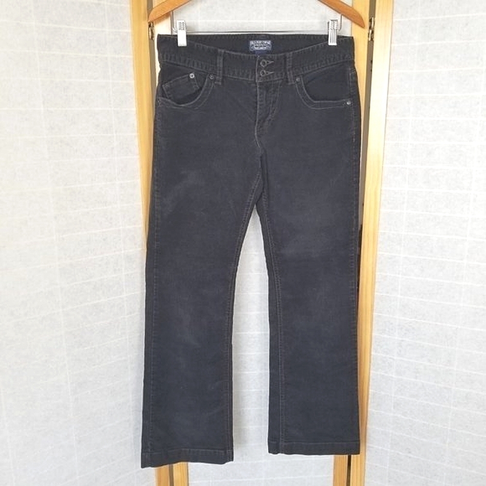 Polo Jeans Co Black Corduroy Pants Inseam 29" Wendy Mid Rise Boot Stretch